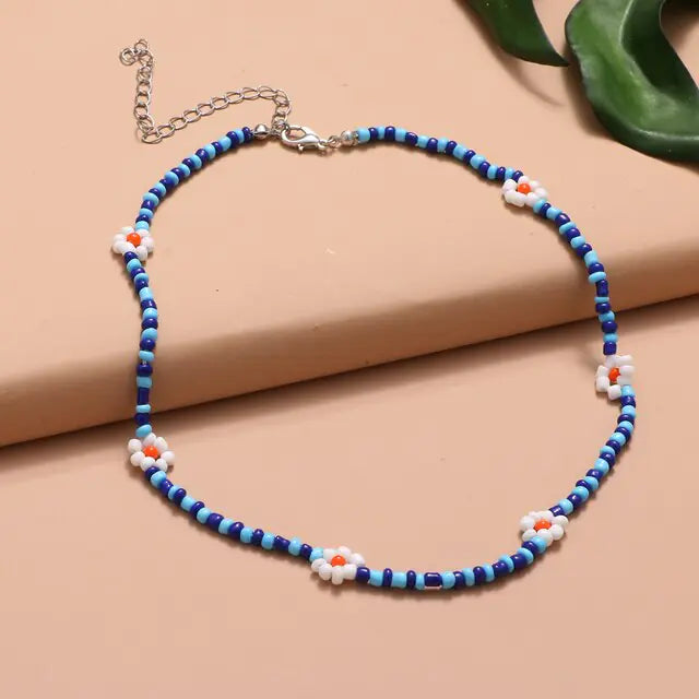 FNIO Y2K Style Colorful Beaded Pearl Short Choker Necklace