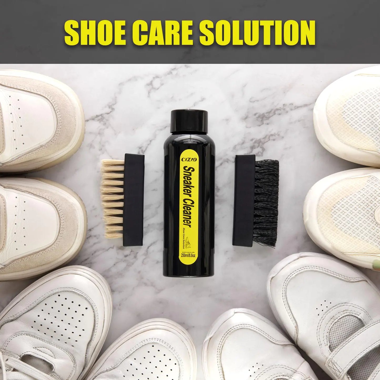 COZGO Shoe Cleaner Kit for Sneaker, Water-Free Foam Sneaker Cleaner 5.3Oz with Shoe Brush and Shoe Cloth,Work on Most Shoes Portable Cleaning Kit