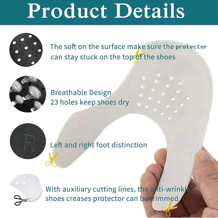 Pair Sneaker Shoe Anti Crease Protector Decreaser Toe Force Creasing Shoes Cover