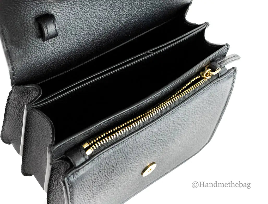 Versace La Medusa Small Black Leather Evening Crossbody Bag