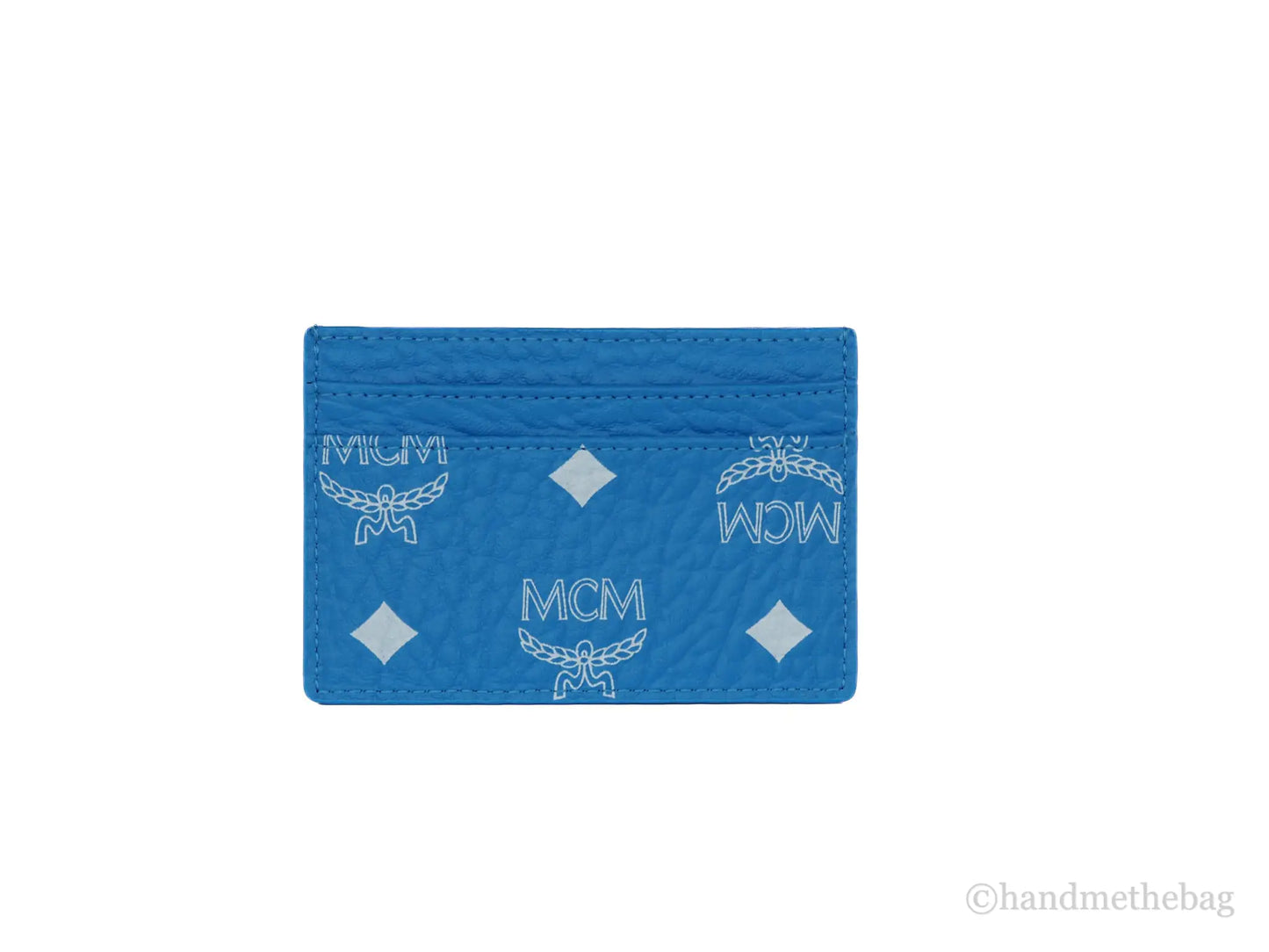 MCM Spectrum Mini White Blue Visetos Leather Card Case