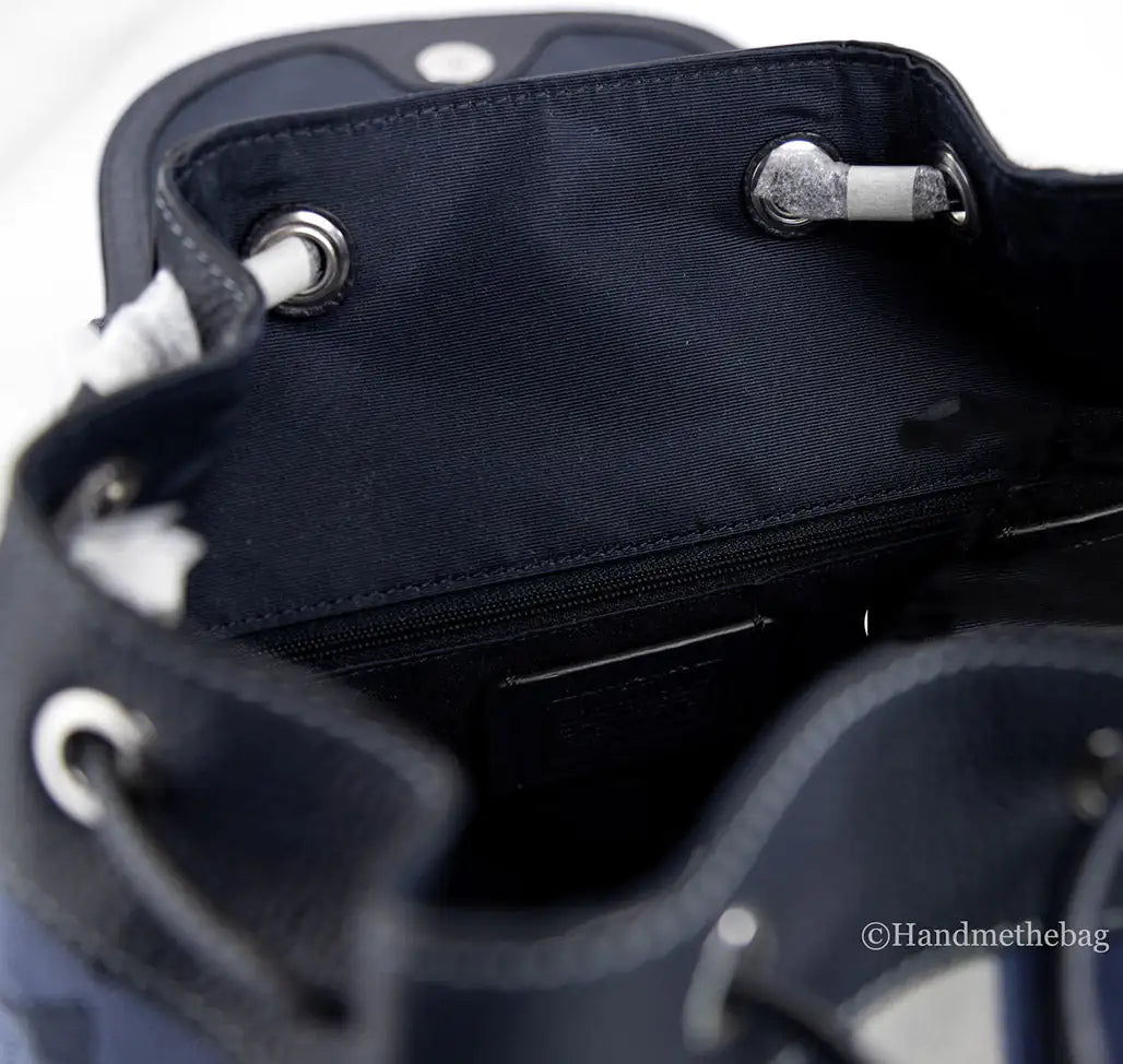Coach Dempsey Navy Canvas Logo Patch Backpack Bag