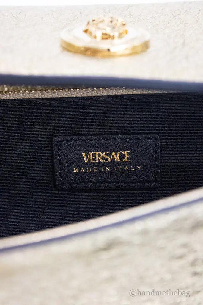 Versace Small Metallic Gold Lamb Leather Evening Clutch