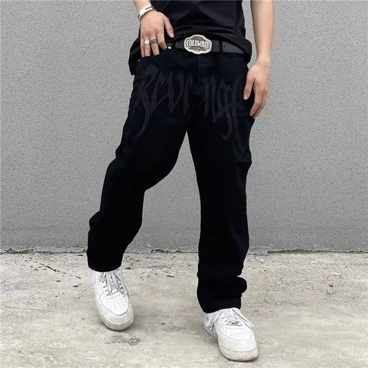 Streetwear Embroidery Baggy Jeans