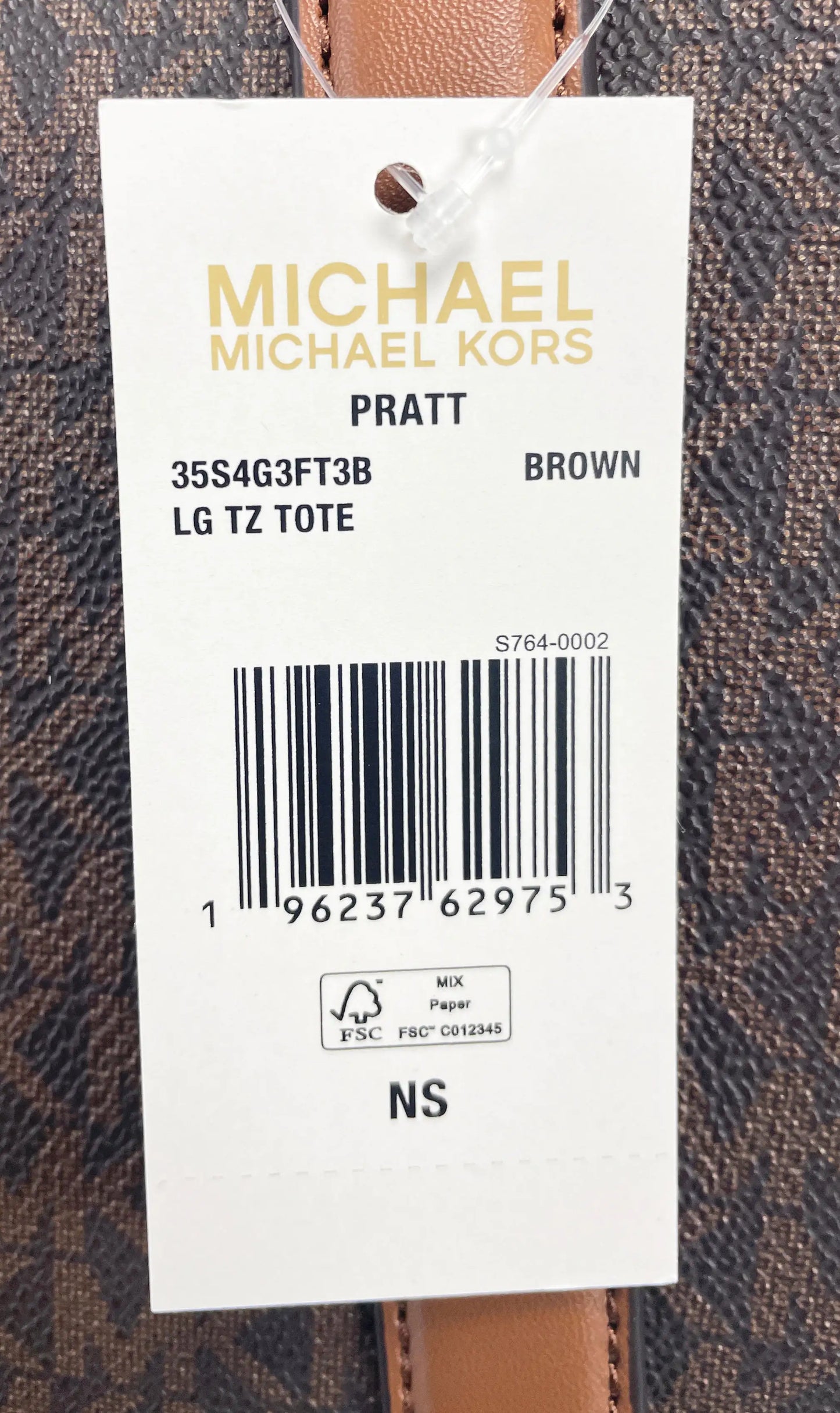 Michael Kors Large Pratt Brown Shoulder Zip Tote Bag