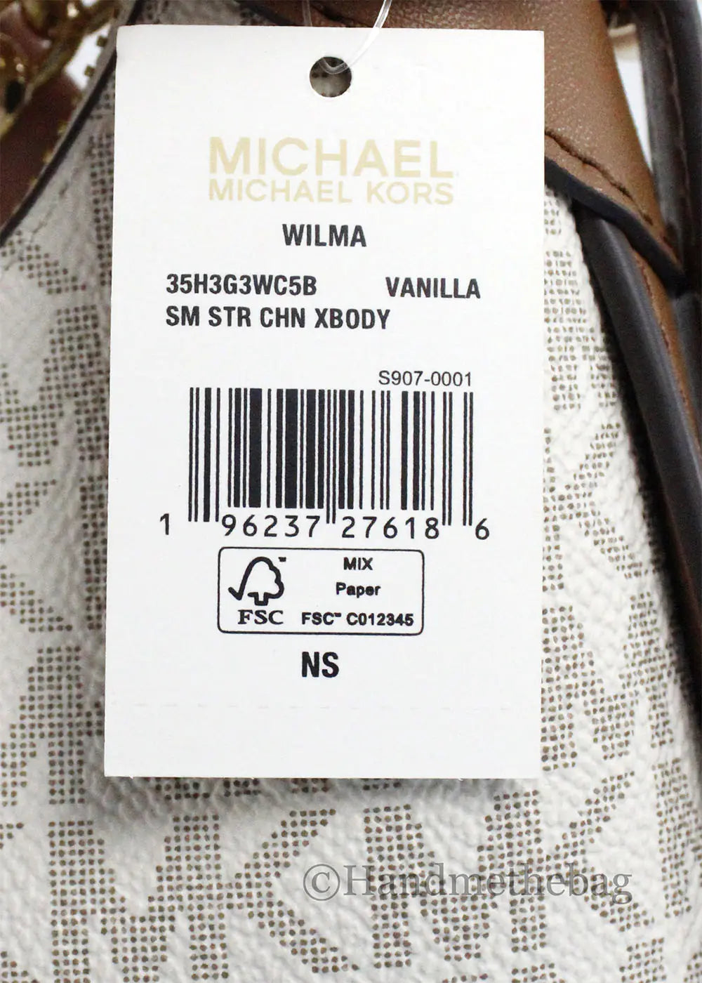 Michael Kors Wilma Small Vanilla PVC Chain Crossbody Bag