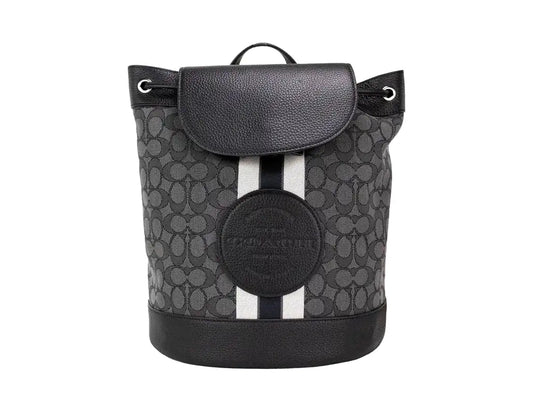 Coach Dempsey Black Smoke Signature Jacquard Canvas Patch Backpack