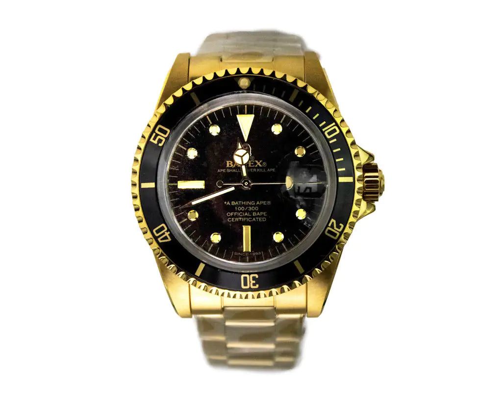 BAPE Bapex Classic Type 1 Gold Toned Bracelet Watch