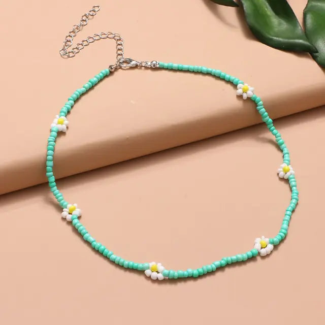 FNIO Y2K Style Colorful Beaded Pearl Short Choker Necklace