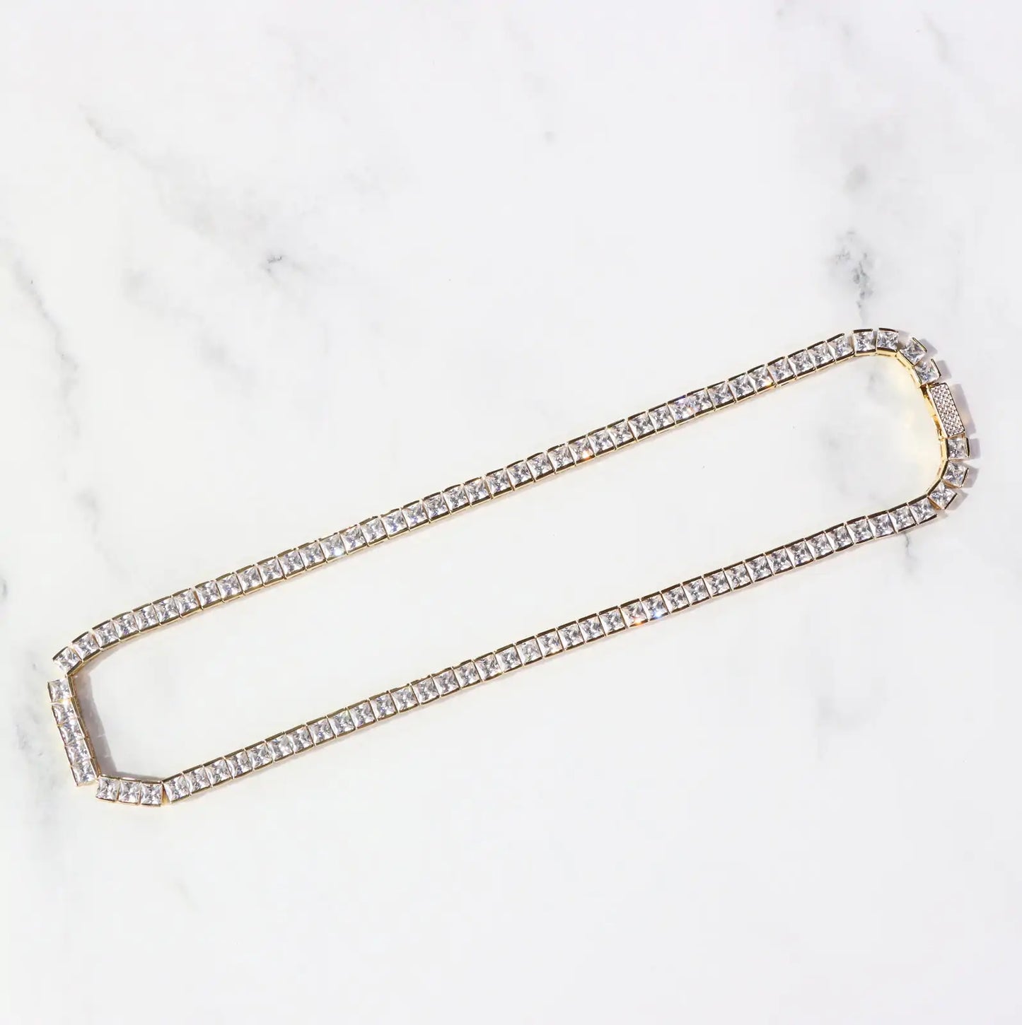 Square Cut Diamond Tennis Chain