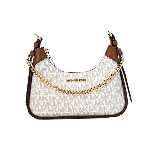 Michael Kors Wilma Small Vanilla PVC Chain Crossbody Bag