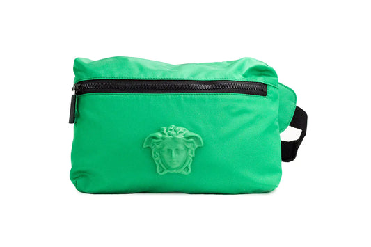 Versace Small Bright Green Nylon Matte Medusa Belt Bag